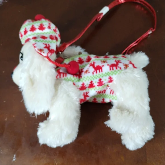 ✓Poochie & Co poodle dog puppy Christmas purse plush bag new without tags - Picture 3 of 15